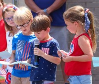 students at flag day celebration