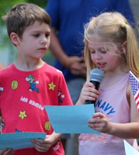 students at flag day celebration