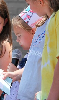 students at flag day celebration