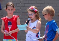 students at flag day celebration