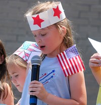 students at flag day celebration