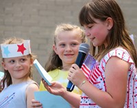 students at flag day celebration