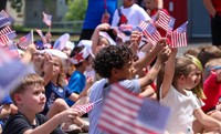 students at flag day celebration