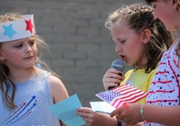 students at flag day celebration