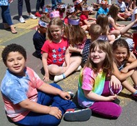 students at flag day celebration