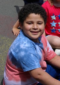 student at flag day celebration