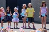 students at flag day celebration