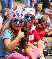 students at flag day celebration