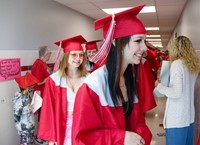 students at Senior Walk Celebration