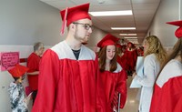 students at Senior Walk Celebration