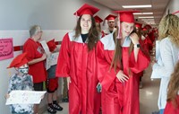 students at Senior Walk Celebration