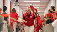 students at Senior Walk Celebration