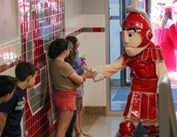 students at Senior Walk Celebration