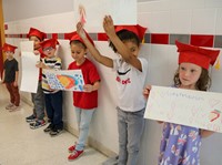 students at Senior Walk Celebration