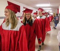 students at Senior Walk Celebration