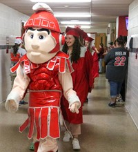 students at Senior Walk Celebration