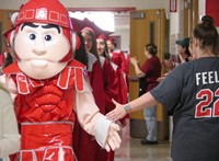 students at Senior Walk Celebration