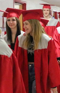 students at Senior Walk Celebration