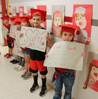 students at Senior Walk Celebration