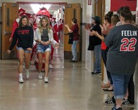 students at Senior Walk Celebration