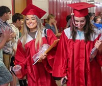 students at Senior Walk Celebration