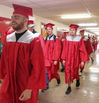 students at Senior Walk Celebration