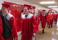 students at Senior Walk Celebration