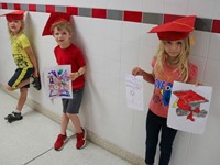 students at Senior Walk Celebration