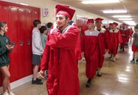 students at Senior Walk Celebration