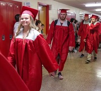 students at Senior Walk Celebration