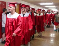 students at Senior Walk Celebration