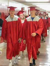 students at Senior Walk Celebration