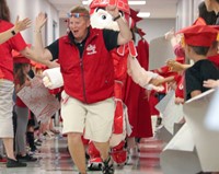 students at Senior Walk Celebration