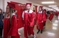 students at Senior Walk Celebration