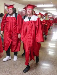 students at Senior Walk Celebration