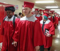 students at Senior Walk Celebration