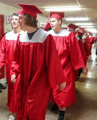 students at Senior Walk Celebration