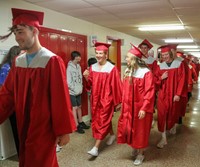 students at Senior Walk Celebration