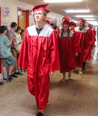 students at Senior Walk Celebration