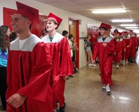 students at Senior Walk Celebration