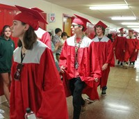 students at Senior Walk Celebration