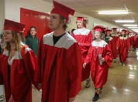 students at Senior Walk Celebration