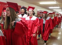 students at Senior Walk Celebration