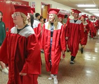 students at Senior Walk Celebration