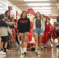 students at Senior Walk Celebration