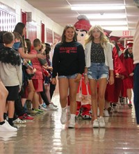 students at Senior Walk Celebration