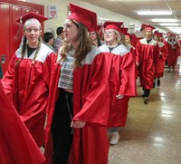 students at Senior Walk Celebration