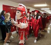 students at Senior Walk Celebration