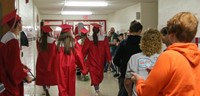 students at Senior Walk Celebration