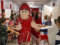 students at Senior Walk Celebration